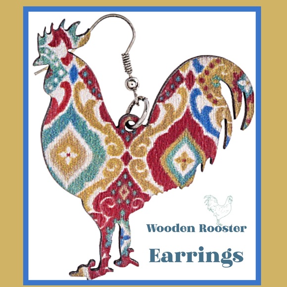 Trendy Lightweight Laser Cut Wooden Rooster NWT - Picture 3 of 6